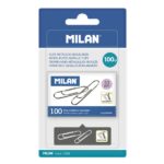 Milan Niquelados Pack de 100 Clips - 33mm - Color Plata