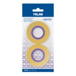 Milan Pack de 2 Cintas Adhesivas - 19mm x 33m - Color Amarillo Transparente