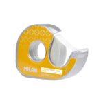 Milan Portarrollos con Cinta Adhesiva de Doble Cara - Hoja de Corte Metalica - 15mm x 10m - Color Amarillo - immagine 2