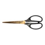 Milan Copper Tijeras de Oficina de 17cm - Mango Ergonomico - Hoja de Acero Inoxidable - Recubrimiento de Titanio - Color Negro - immagine 2