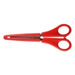 Milan Tijeras con Funda - Regla Integrada de 5cm - Punta Redondeada - Acero Inoxidable de 14.7cm - Color Rojo - immagine 2