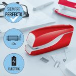 Petrus WOW E-310 Contactless Grapadora Electrica - Hasta 10 Hojas - Grapado Cerrado - Utiliza Grapas Petrus Nº10 - Color Rojo Metalizado - immagine 3