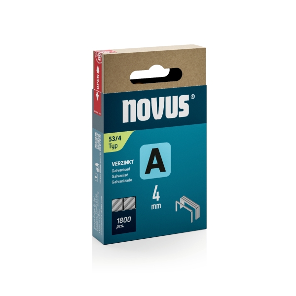 Novus A Tipo 53 Caja de 1800 Grapas 53/4 Galvanizadas - Patilla de 4mm Novus A Tipo 53 Caja de 1800 Grapas 53/4 Galvanizadas - Patilla de 4mm