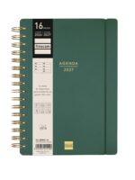 Finocam Haiku Agenda de Espiral en Catalan - 16 Meses - Semana Vista Horizontal - Formato E10 - 155x212mm - Tapa Dura - Papel de 95g/m2 - Cierre con Goma Elastica - Color Verde - immagine 2