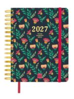 Finocam Vitae Agenda de Espiral en Catalan - 16 Meses - Semana Vista Horizontal - Formato 4º - 155x217mm - Tapa Dura - Papel de 80g/m2 - Goma Elastica - Bolsillo con Fuelle - Multicolor