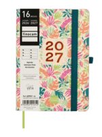 Finocam Capri Agenda de Tapa Blanda en Catalan - 16 Meses - Semana Vista Horizontal - Formato F4 - 118x168mm - Papel de 80g/m2 - Bolsillo Interior - Cierre con Goma - Multicolor - immagine 2