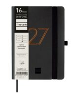 Finocam Capri Agenda de Tapa Blanda en Catalan - 16 Meses - Semana Vista Horizontal - Formato F4 - 118x168mm - Papel de 80g/m2 - Bolsillo Interior - Cierre con Goma - Color Negro - immagine 2