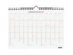 Finocam Neutro Calendario de Pared en Catalan - 16 Meses - Mes Vista - Formato S - 210x150mm - Espiral Doble Metalica - Papel de 120g/m2 - Listado de Festivos - Color Rojo/Blanco - immagine 4