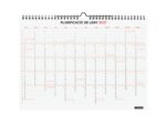 Finocam Neutro Calendario de Pared en Catalan - 16 Meses - Mes Vista - Formato L - 340x240mm - Espiral Doble Metalica - Papel de 120g/m2 - Listado de Festivos - Color Rojo/Blanco - immagine 4