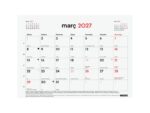 Finocam Neutro Bloc Calendario con Iman en Catalan - 16 Meses - Mes Vista - Formato S - 210x150mm - Listado de Festivos - Papel de 120g/m2 - Listado de Festivos - Color Rojo/Blanco - immagine 2