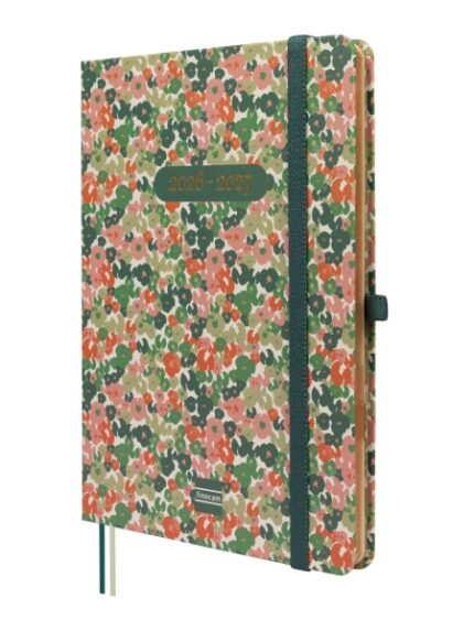 Finocam Minimal Agenda de Tapa Dura Internacional - 18 Meses - Semana Vista Horizontal - Formato M5 - 140x190mm - Papel Crema de 80g/m2 - Bolsillo Interior - Cierre con Goma - Multicolor