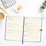 Finocam Minimal Agenda de Tapa Dura Internacional - 18 Meses - Semana Vista Horizontal - Formato M5 - 140x190mm - Papel Crema de 80g/m2 - Bolsillo Interior - Cierre con Goma - Color Azul - immagine 4