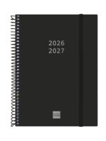 Finocam Espiral Agenda Internacional - 18 Meses - Semana Vista Horizontal - Formato E10 - 155x212mm - Tapas de Polipropileno - Papel de 80g/m2 - Esquinas Microperforadas - Color Negro