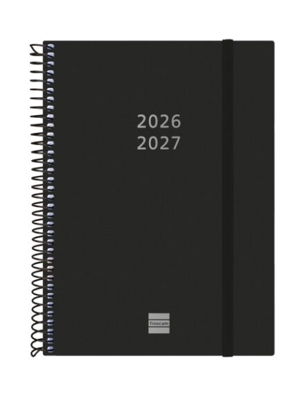 Finocam Espiral Agenda Internacional - 18 Meses - Semana Vista Horizontal - Formato E10 - 155x212mm - Tapas de Polipropileno - Papel de 80g/m2 - Esquinas Microperforadas - Color Negro