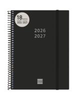 Finocam Espiral Agenda Internacional - 18 Meses - Semana Vista Horizontal - Formato E10 - 155x212mm - Tapas de Polipropileno - Papel de 80g/m2 - Esquinas Microperforadas - Color Negro - immagine 2