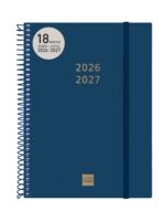 Finocam Espiral Agenda Internacional - 18 Meses - Semana Vista Horizontal - Formato E10 - 155x212mm - Tapas de Polipropileno - Papel de 80g/m2 - Esquinas Microperforadas - Color Azul - immagine 2