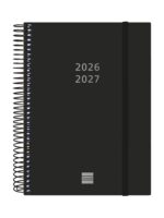 Finocam Espiral Agenda Internacional - 18 Meses - 2 Dias por Pagina - Formato E10 - 155x212mm - Tapas de Polipropileno - Papel de 70g/m2 - Esquinas Microperforadas - Color Negro