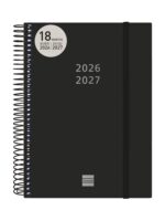 Finocam Espiral Agenda Internacional - 18 Meses - 2 Dias por Pagina - Formato E10 - 155x212mm - Tapas de Polipropileno - Papel de 70g/m2 - Esquinas Microperforadas - Color Negro - immagine 2