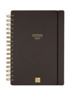 Finocam Haiku Agenda de Espiral - 16 Meses - Semana Vista Horizontal - Formato E10 - 155x212mm - Tapa Dura - Papel de 95g/m2 - Cierre con Goma Elastica - Color Negro