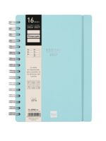 Finocam Haiku Agenda de Espiral - 16 Meses - Semana Vista Horizontal - Formato E10 - 155x212mm - Tapa Dura - Papel de 95g/m2 - Cierre con Goma Elastica - Color Azul - immagine 2