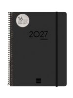 Finocam Ikon Agenda de Espiral Internacional - 16 Meses - Semana Vista Vertical - Formato E10 - 155x212mm - Tapas de PP - Papel de 80g/m2 - Goma Elastica - Adhesivos Tematicos - Color Negro - immagine 2