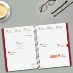 Finocam Ikon Agenda de Espiral Internacional - 16 Meses - Semana Vista Vertical - Formato E10 - 155x212mm - Tapas de Polipropileno - Papel de 80g/m2 - Goma Elastica - Color Burdeos - immagine 4