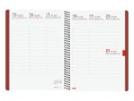 Finocam Ikon Agenda de Espiral Internacional - 16 Meses - Semana Vista Vertical - Formato E10 - 155x212mm - Tapas de Polipropileno - Papel de 80g/m2 - Goma Elastica - Color Burdeos - immagine 5