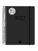 Finocam Ikon Agenda de Espiral Internacional - 16 Meses - 1 Dia por Pagina - Formato E10 - 155x212mm - Tapas de Polipropileno - Papel de 70g/m2 - Goma Elastica - Adhesivos Tematicos - Color Negro - immagine 2