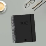 Finocam Ikon Agenda de Espiral Internacional - 16 Meses - 1 Dia por Pagina - Formato E10 - 155x212mm - Tapas de Polipropileno - Papel de 70g/m2 - Goma Elastica - Adhesivos Tematicos - Color Negro - immagine 3