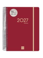 Finocam Ikon Agenda de Espiral Internacional - 16 Meses - 1 Dia por Pagina - Formato E10 - 155x212mm - Tapas de Polipropileno - Papel de 70g/m2 - Adhesivos Tematicos - Color Burdeos - immagine 2