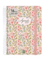 Finocam Cloe Agenda de Espiral - 16 Meses - Semana Vista Horizontal - Formato E10 - 155x212mm - Tapa Dura - Papel de 100g/m2 - Cierre con Goma Elastica - Adhesivos Tematicos - Multicolor - immagine 2