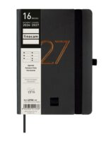Finocam Capri Agenda de Tapa Blanda - 16 Meses - Semana Vista Horizontal - Formato F4 - 118x168mm - Papel de 80g/m2 - Bolsillo Interior - Cierre con Goma - Color Negro - immagine 2