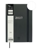 Finocam Dotted Agenda de Tapa Flexible Internacional - 16 Meses - Semana Vista Horizontal - Formato Y10 - 140x204mm - Papel de 80g/m2 - Esquinas Microperforadas - Cierre con Goma - Color Negro - immagine 2