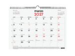 Finocam Neutro Calendario de Pared - 16 Meses - Mes Vista - Formato L - 340x240mm - Espiral Doble Metalica - Papel de 120g/m2 - Listado de Festivos - Color Rojo/Blanco - immagine 2