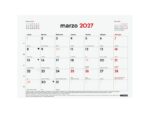 Finocam Neutro Bloc Calendario con Iman - 16 Meses - Mes Vista - Formato S - 210x150mm - Listado de Festivos - Papel de 120g/m2 - Listado de Festivos - Color Rojo/Blanco - immagine 2