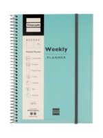 Finocam My Time Agenda sin Fechar - Semana Vista Vertical - Formato E10 - 155x212mm - Tapas de Polipropileno - Papel de 80g/m2 - Espiral de Plastico - Cierre con Goma - Color Turquesa