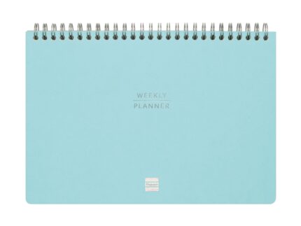 Finocam Haiku Planificador sin Fechar - Internacional - Semana Vista Vertical - 240x165mm - Tapa Dura - Papel de 95g/m2 - 57 Semanas - Espiral Metalica - Color Azul