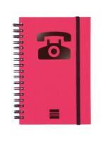 Finocam Phone Indice Telefonico - Formato 8º - 100x150mm - Tapas de Carton Forrado - Papel de 120g/m2 - Cierre con Goma Elastica - Espiral Doble Metalica - Color Magenta