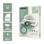 Fellowes Pack de 100 Fundas para Plastificar - Formato A5 - 80 micras - Efecto Brillo - Fabricado con 50% Material Reciclado - Transparente - immagine 2