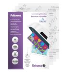 Fellowes Imagelast Pack de 500 Fundas para Plastificar - Formato A4 - Efecto Brillo - 80 micras - Flechas Indicadoras de Direccion - Transparente - immagine 2