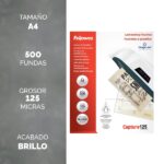 Fellowes Imagelast Pack de 500 Fundas para Plastificar - Formato A4 - Efecto Brillo - 125 micras - Flechas Indicadoras de Direccion - Transparente - immagine 2