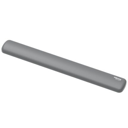 Fellowes Breyta Reposamuñecas para Teclado - Proteccion Antibacteriana Microban - Revestimiento Antipolvo - Tacto Suave - Soporte Ergonomico - Alivio del Dolor - 47x6x1.75cm - Color Gris