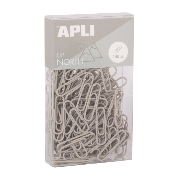Apli Up North Pack con 140 Clips de Metal 28mm - Color Gris Apli Up North Pack con 140 Clips de Metal 28mm - Color Gris