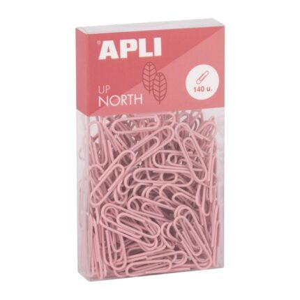 Apli Up North Pack con 140 Clips de Metal 28mm - Color Rosa