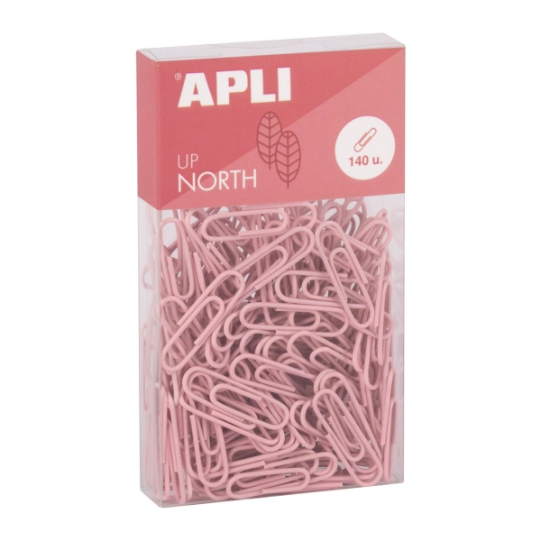 Apli Up North Pack con 140 Clips de Metal 28mm - Color Rosa Apli Up North Pack con 140 Clips de Metal 28mm - Color Rosa