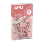 Apli Up North Pack con 15 Pinzas de Metal 19mm - Color Rosa