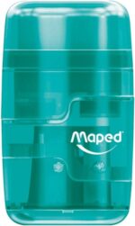 Maped Connect Duo Afilaborra de 2 Orificio con Goma de Borrar - Deposito de Gran Capacidad - Forma Ergonomica - Cuerpo Translucido de Colores Surtidos - immagine 3