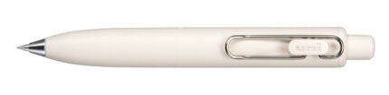 Uni-ball One P Boligrafo Retractil con Punta Fina 0.5mm - Agarre Suave y Comodo - Tinta Color Negro - Cuerpo de Color Blanco Yogur
