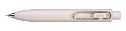 Uni-ball One P Boligrafo Retractil con Punta Fina 0.5mm - Agarre Suave y Comodo - Tinta Color Negro - Cuerpo de Color Rosa Peach