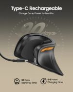 ProtoArc EM11 NL Raton Vertical Ergonomico Inalambrico - 2400 dpi -  Bluetooth + 2.4Ghz - Bateria Recargable - Multidispositivo - Color Negro y Naranja - immagine 2